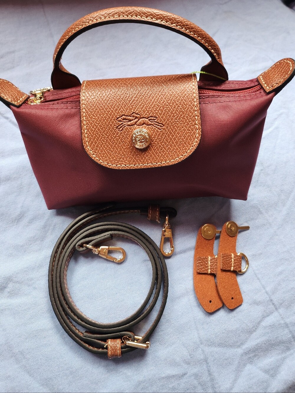 Longchamp Burgundy Mini Bag with Removable Strap NWT